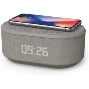 Bedside Radio Alarm Clock with USBCharger,Bluetooth Speaker,QI Wireless Charging